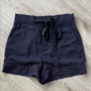 BCBGMaxAzria Black High-Waist Tie Shorts